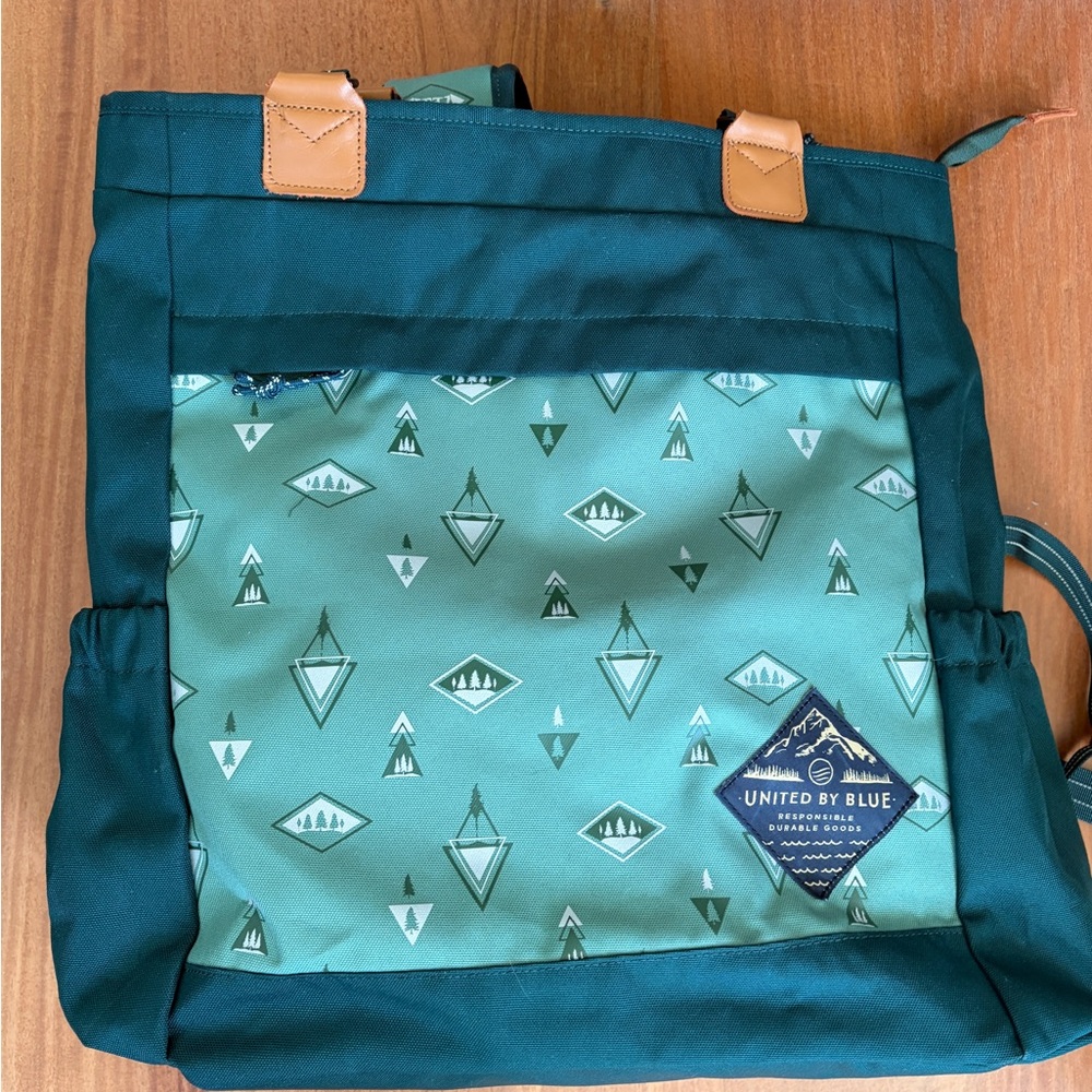 United By Blue Teal and Tan Totepack